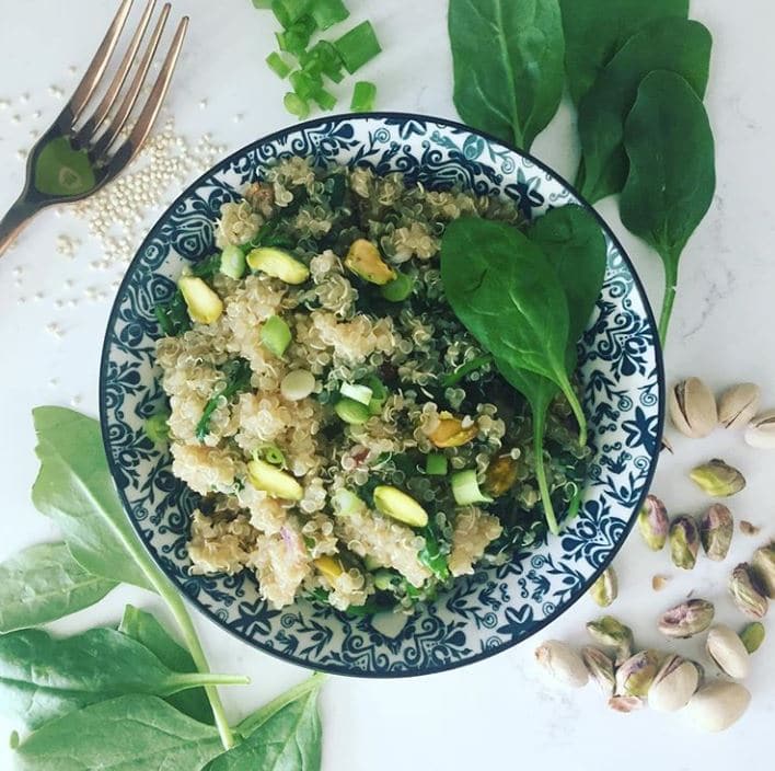 quinoa aux épinards et aux pistaches